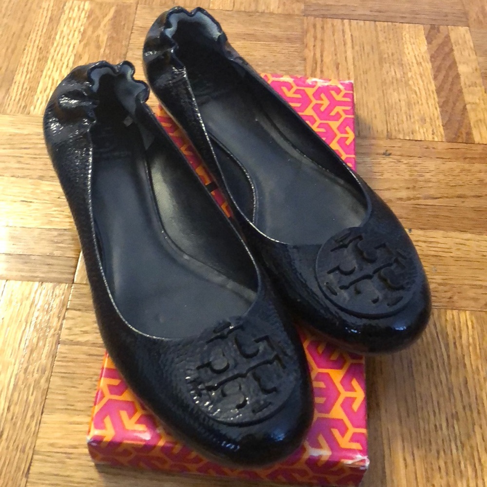 Tory Burch- Reva- Tumbled Patent Grain -Navy